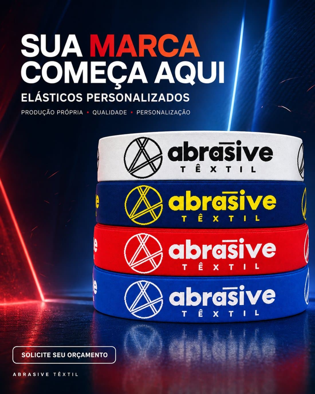Sua marca começa aqui — elásticos personalizados